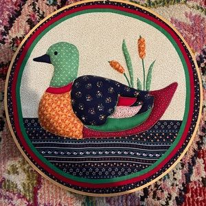 Vintage patchwork duck wall hanging